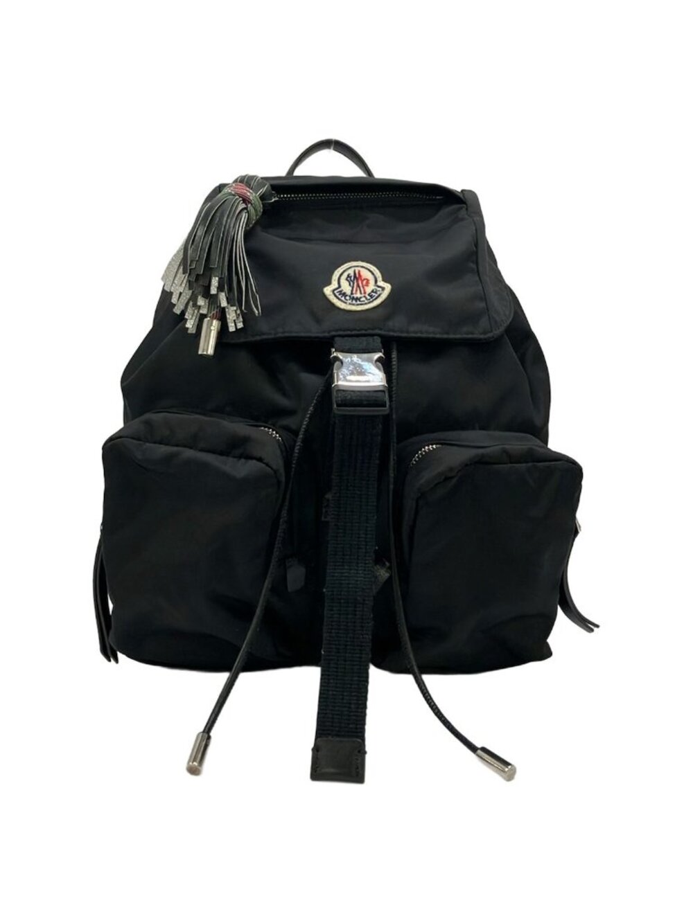 Moncler Backpack Dauphine Large Black Tassel Drawstring Leather